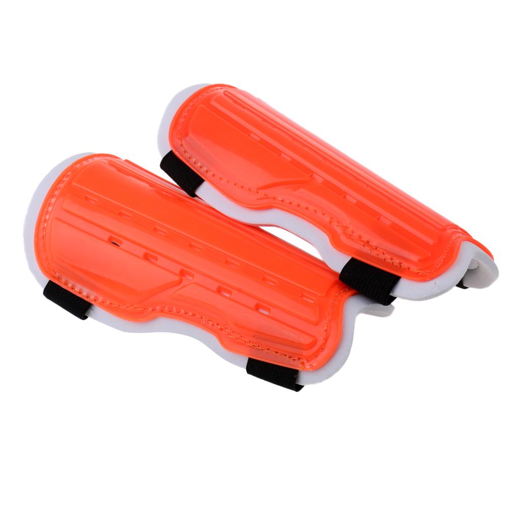 Soccer Football Training Sports Padded Shin Guard Pads Protector Orange