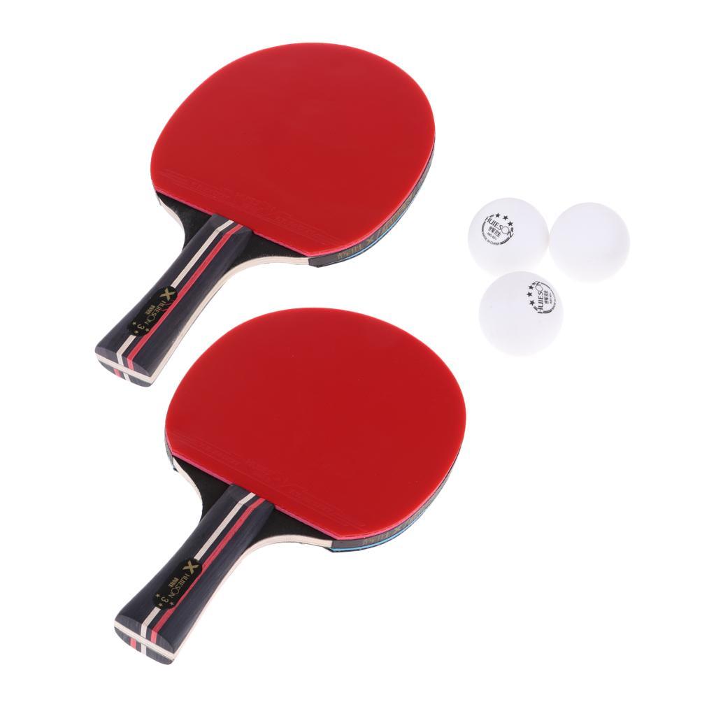 2Pcs Pro Pong Paddle Advanced Training Table Tennis Racket With Ball
