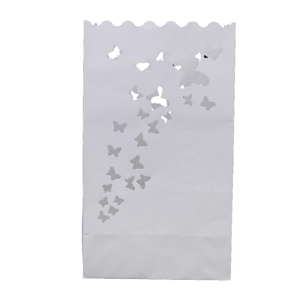 10Pcs Butterfly Design Candle Bags Candle Lantern Bags White