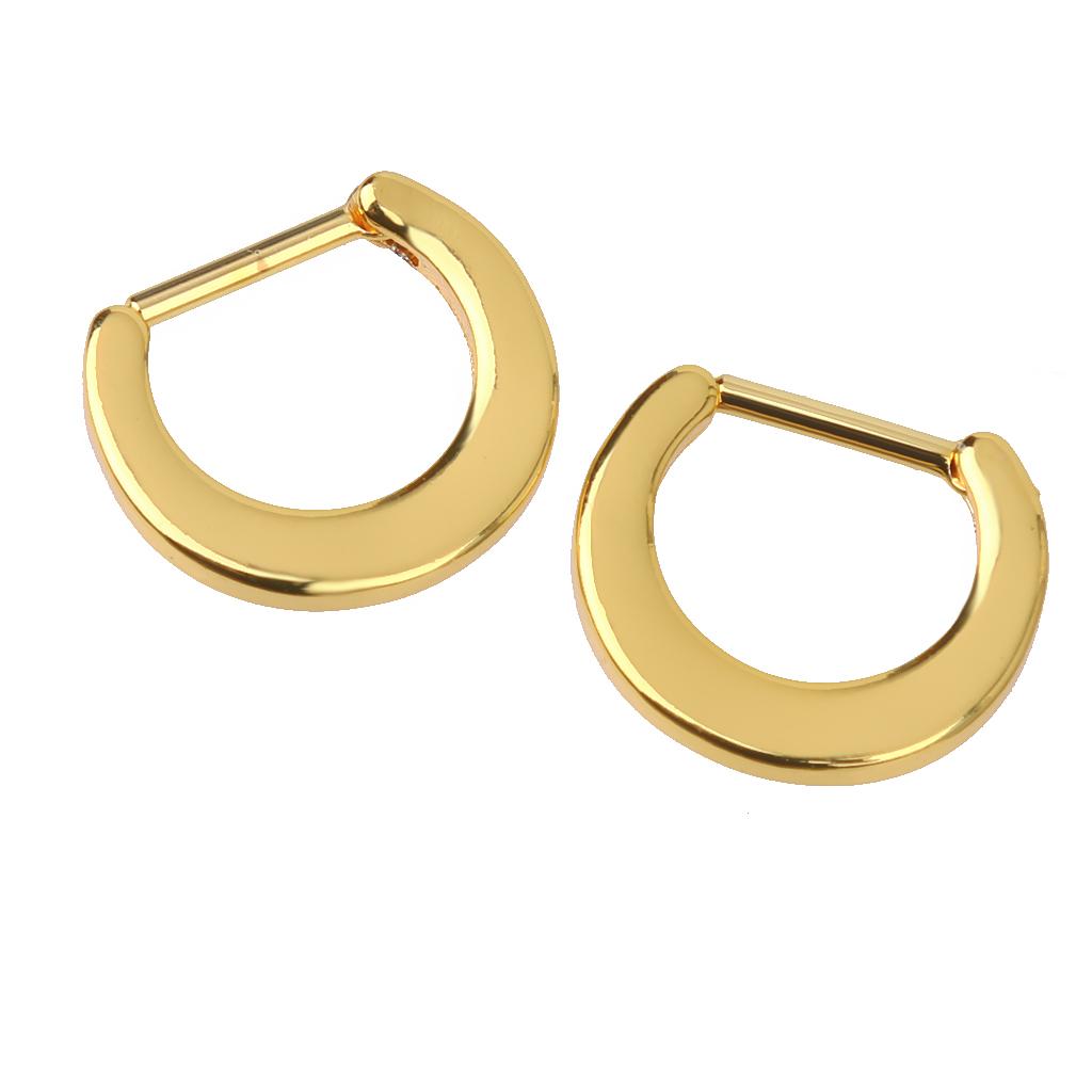 1Pair Septum Clicker Nose Ring Plain Golden Nose Piercing Jewelry 316L Steel