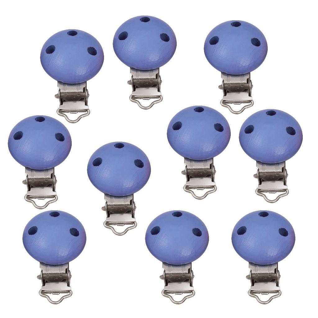 10pcs Infant Baby Wooden Soother Suspender Pacifier Clip Dummy Safety Nipple