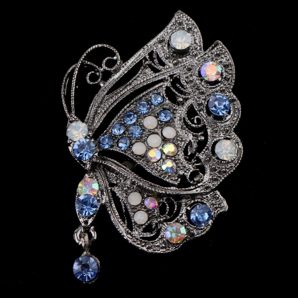 Delicate Insect Butterfly Brooch Pin Wedding Party Jewellery  Blue