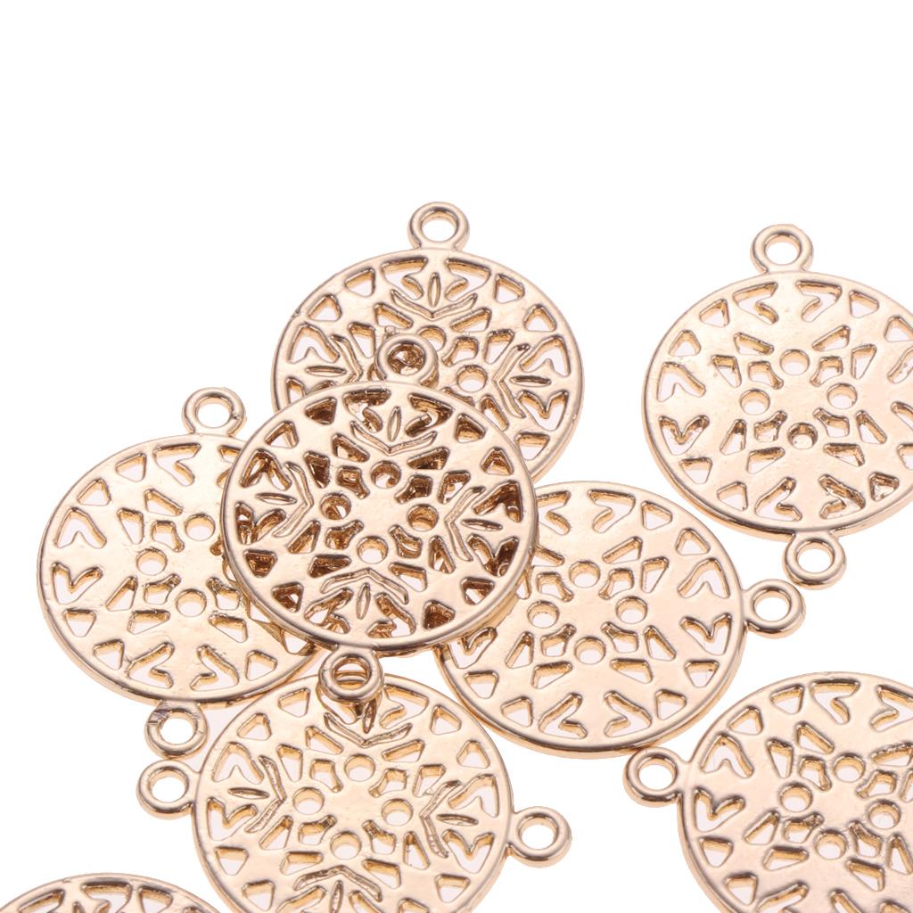 10pcs Ethnic Tribe Earring Necklace Bracelet Connector DIY Round Flower 15mm