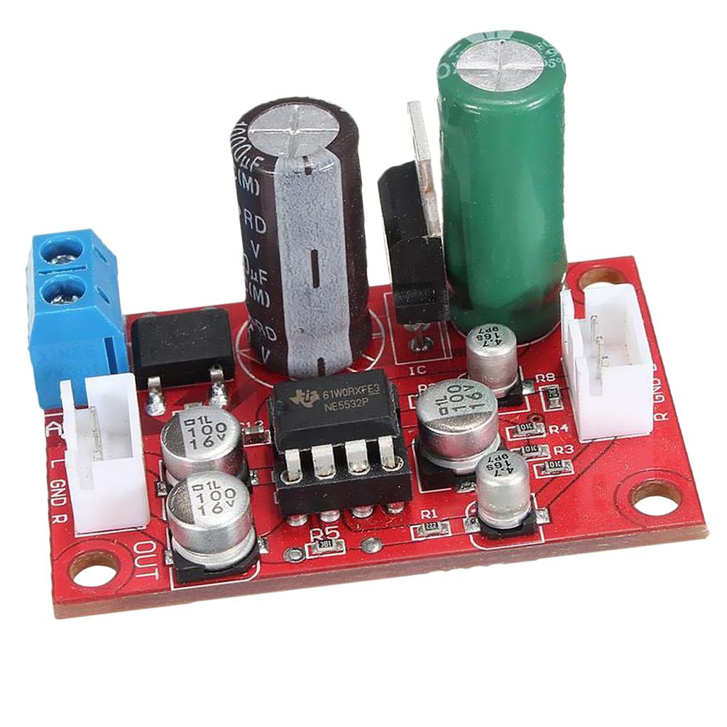 NE5532 Dynamic Microphone Stereo Preamp Amplifier Board + Signal Shield Wire