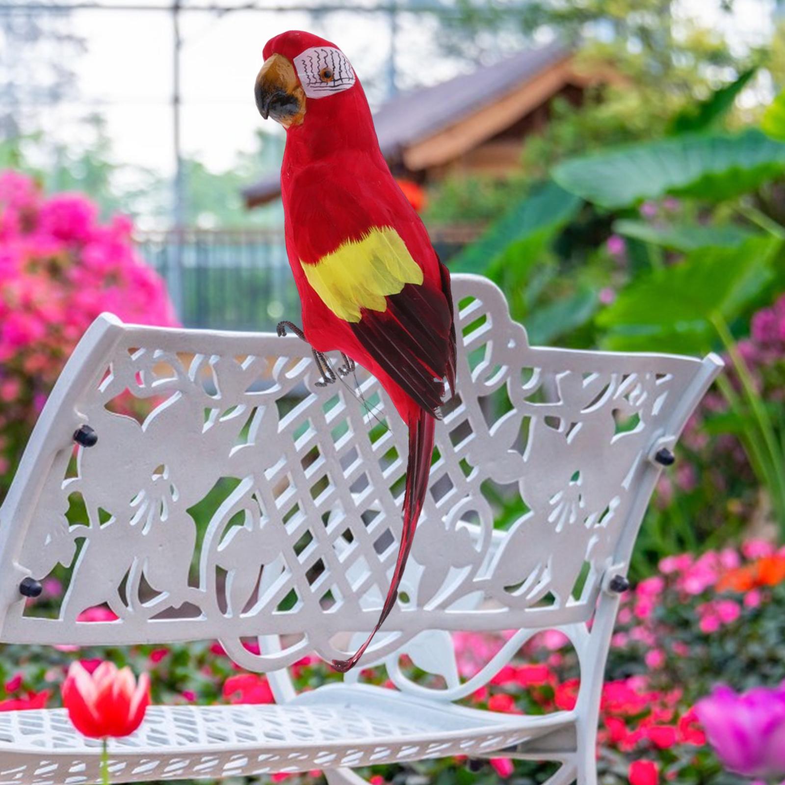 Künstliche Papagei Vogel mit Feder Dekovogel Kunstvogel Figuren