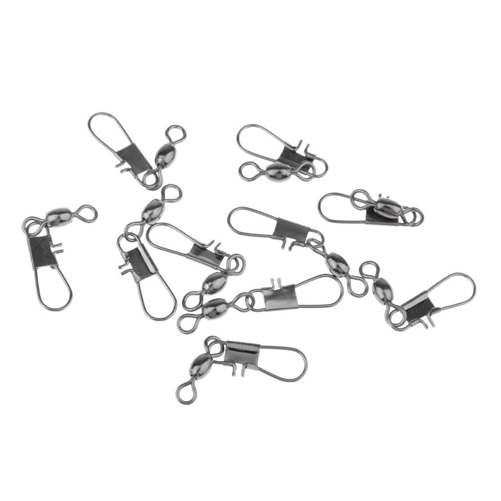 10 Stück Angeln Rolling Karabiner Wirbel Zubehör Angelgerät Größe