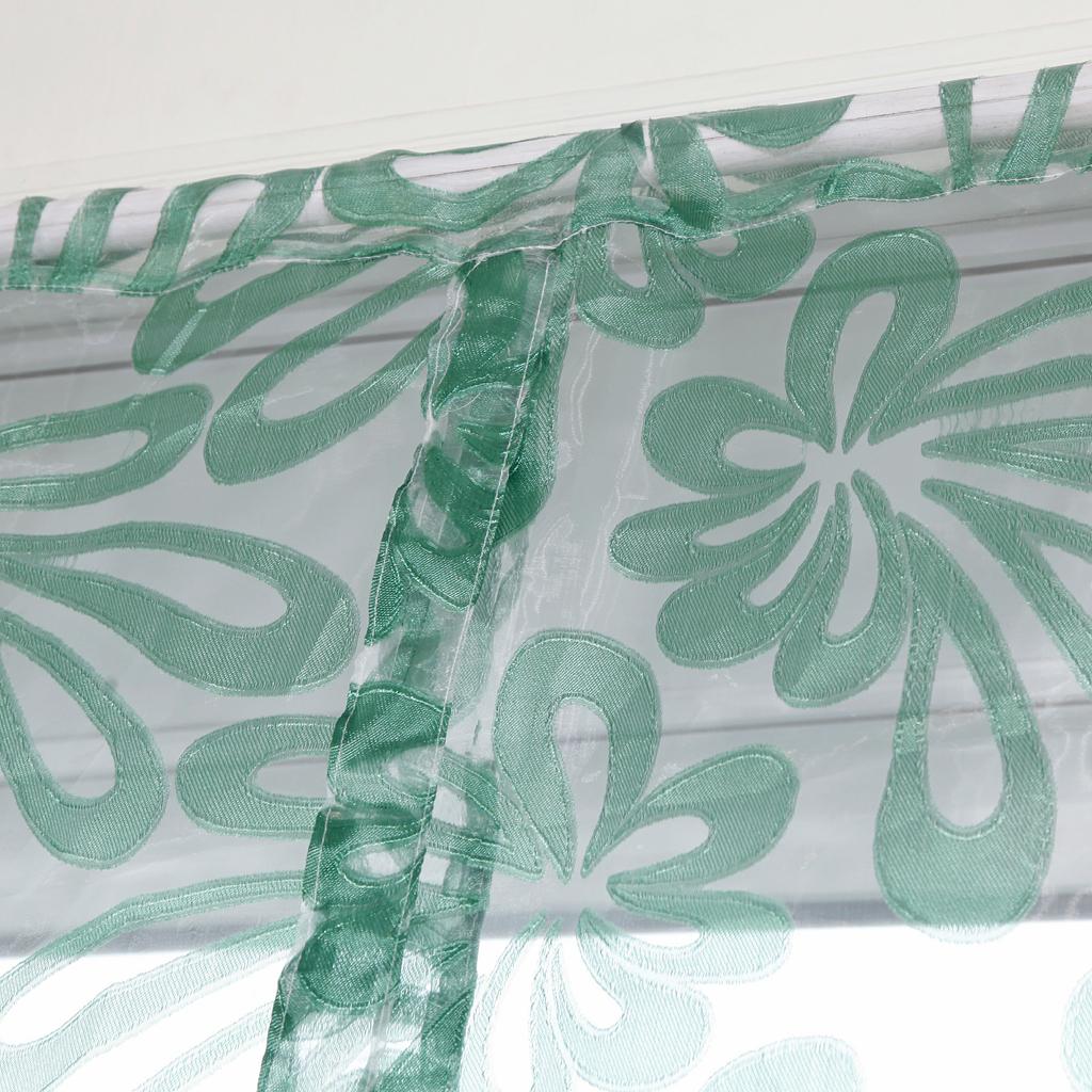 Beauty Flower Roman Curtain Sheer Tie Up Window Balloon Shade Sheer Voile 