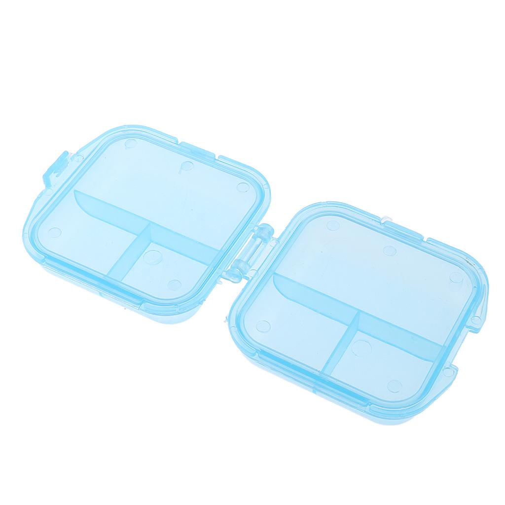 5 Pieces Medicine Tablet Holder Organizer Dispenser Case Pill Box  blue