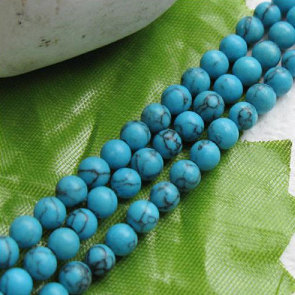 4mm Sky Blue Turquoise Round Gemstone Loose Beads Strand 15 Inch