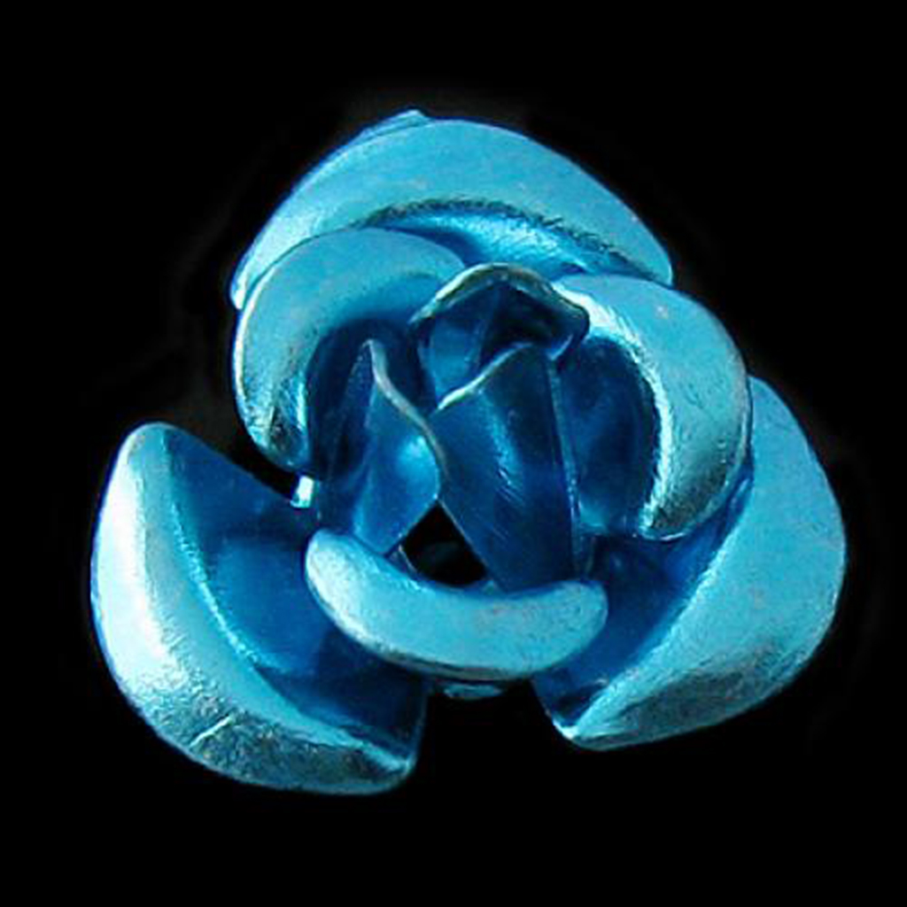 50PCS 8mm Blue Anodized Aluminum Rose