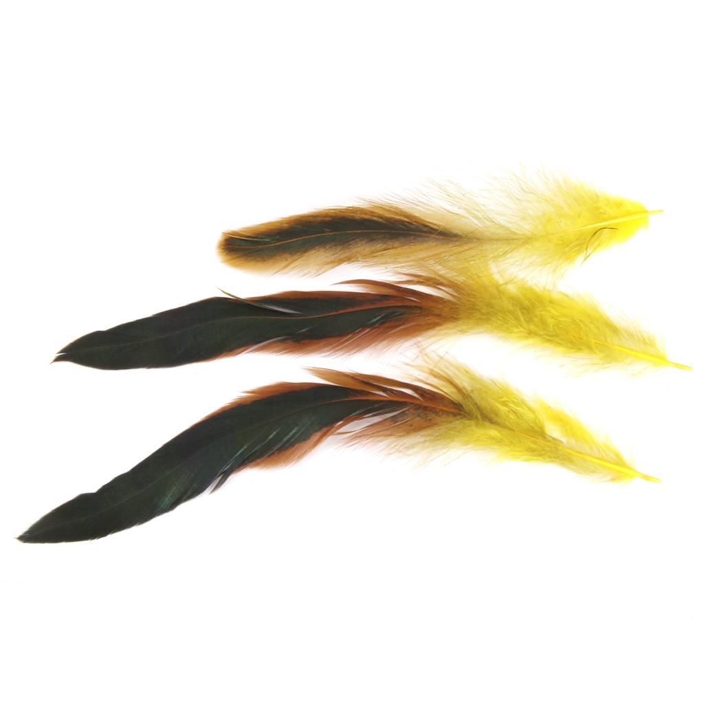 50pcs Beautiful Rooster Feathers Fringe Decoration Home Craft DIY Yellow