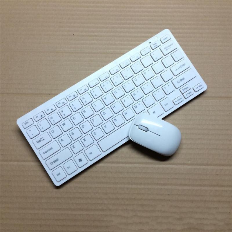 Mini Wireless 2.4G Keyboard+ Mouse+ Dongle Receiver+ Membrace Box Set White