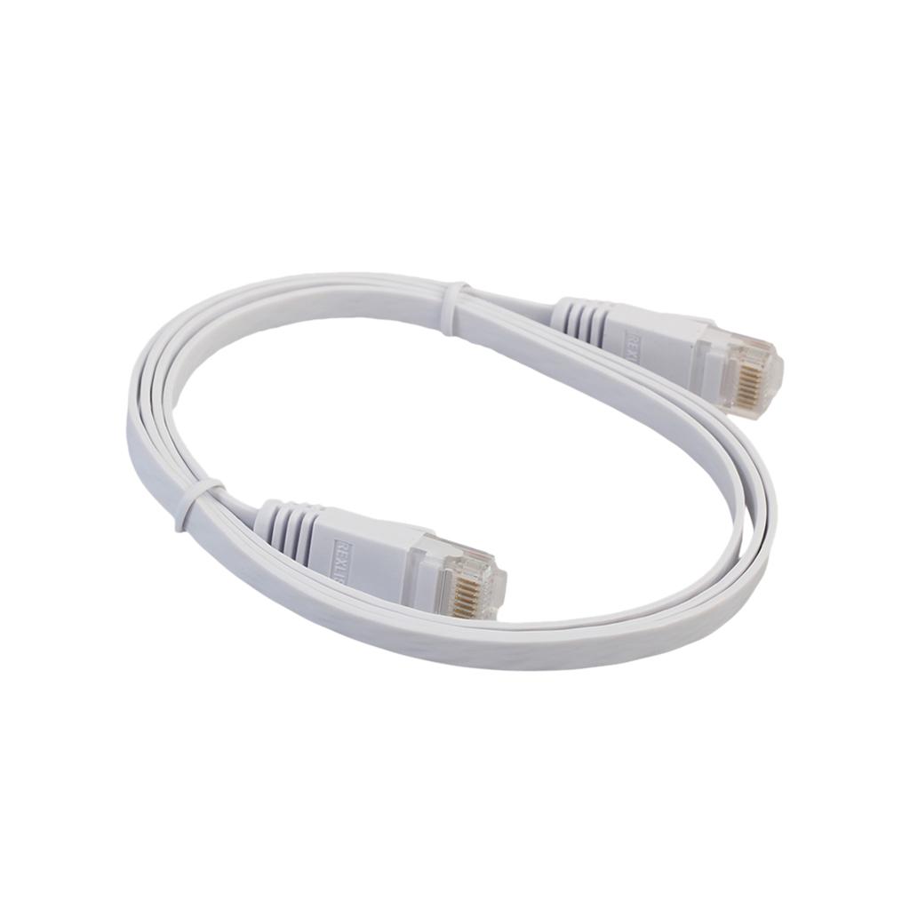 Flat Ethernet CAT6 Network Cable Patch Lead RJ45 for Smart TV/PS4 2m White