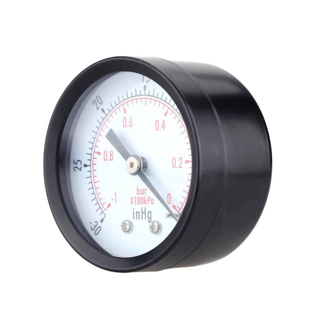 -30inHg/ -1bar Mini Dial Air Vacuum Pressure Gauge Manometer