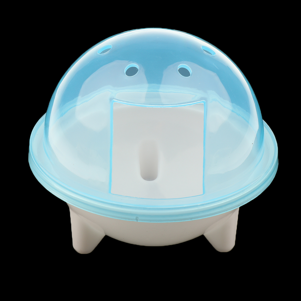 UFO Hamster Gerbille Pet Bathroom Cage Bath Sand Shovel Toy Toilet Blue