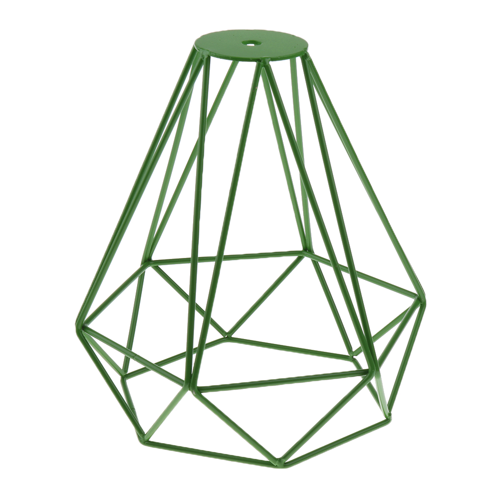 Vintage Metal Diamond Loft Pendant Ceiling Light Lamp Bulb Cage Decor Green