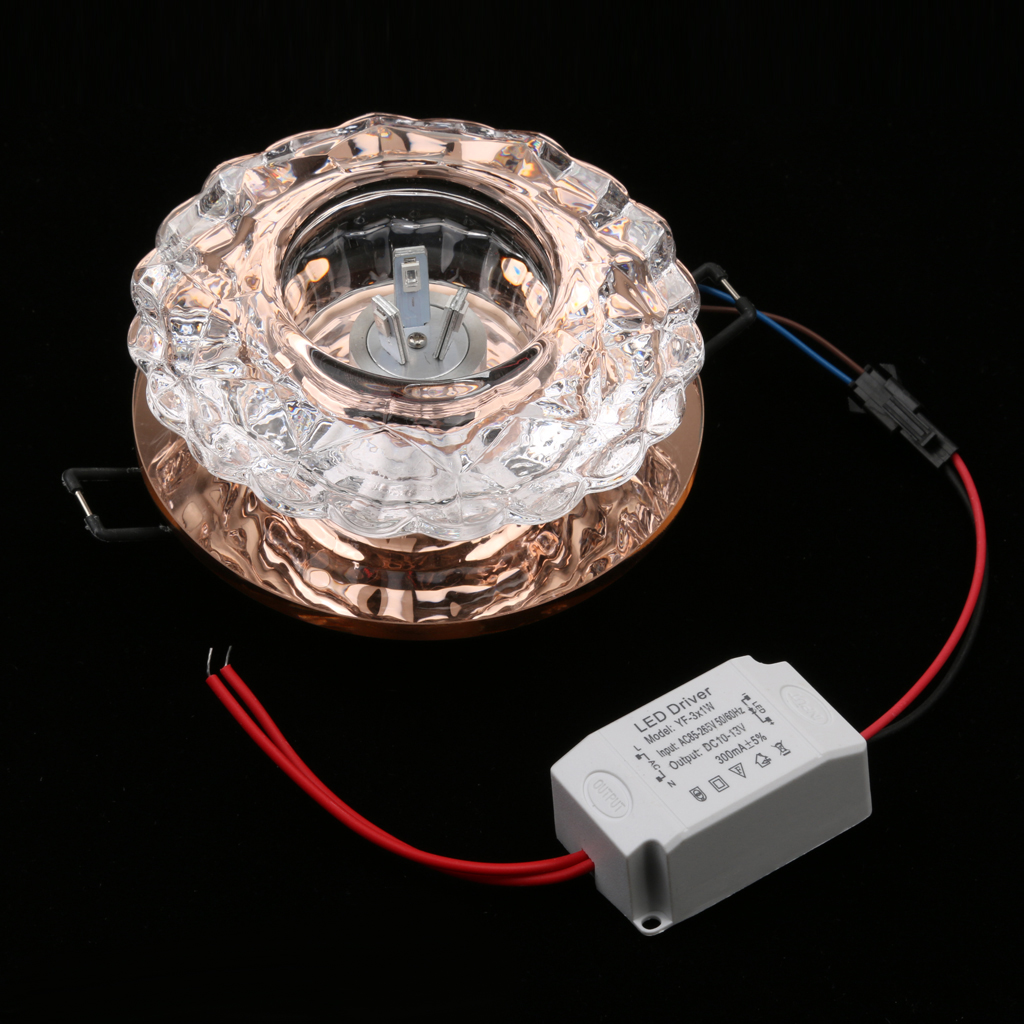 Modern Crystal LED Ceiling Pendant Lamp Lighting Chandelier Brown White