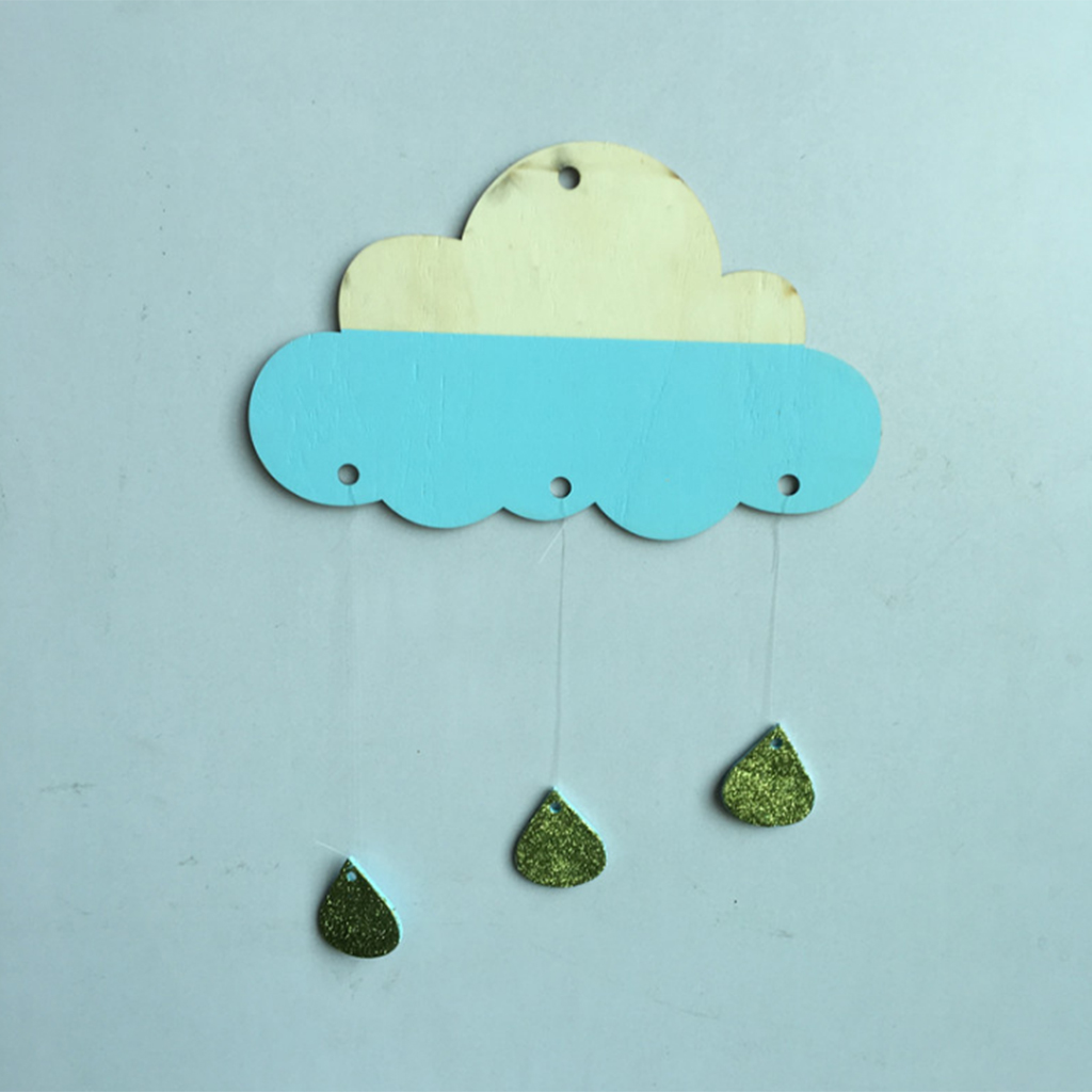 Cloud Raindrop Removable Kids Baby Room Nursery Wall Hanging Art Decor Blue