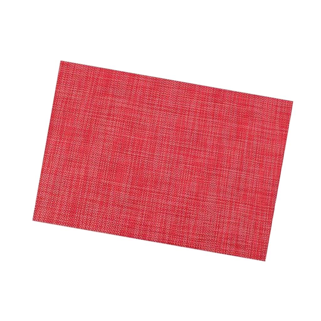 Home Dining Room Weave Woven Placemat Table Heat Insulation Place Mat -Red