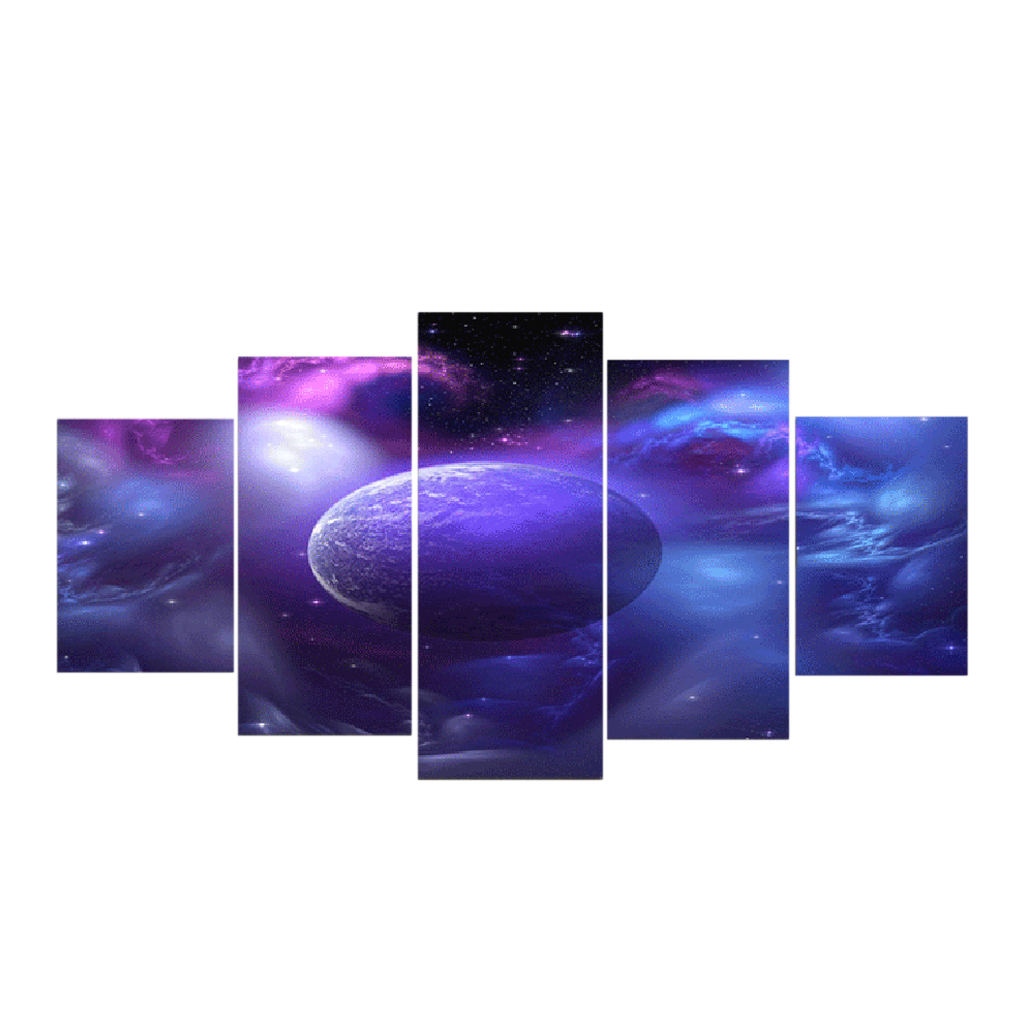 5Pieces Abstract Decorative Painting Universe Series  Planet