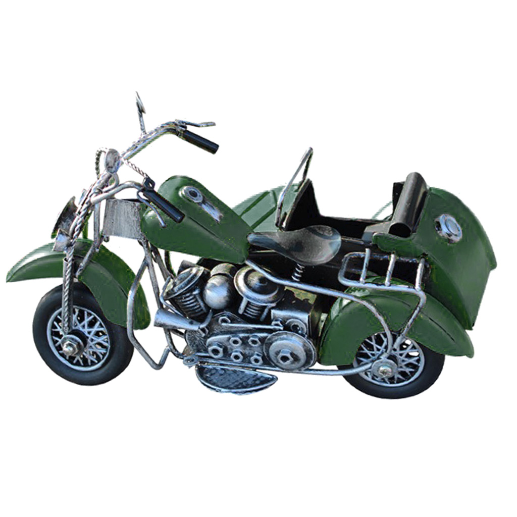 Antiqued Car Model Collectible Ornament Hobby Toy Motorcycle - Green