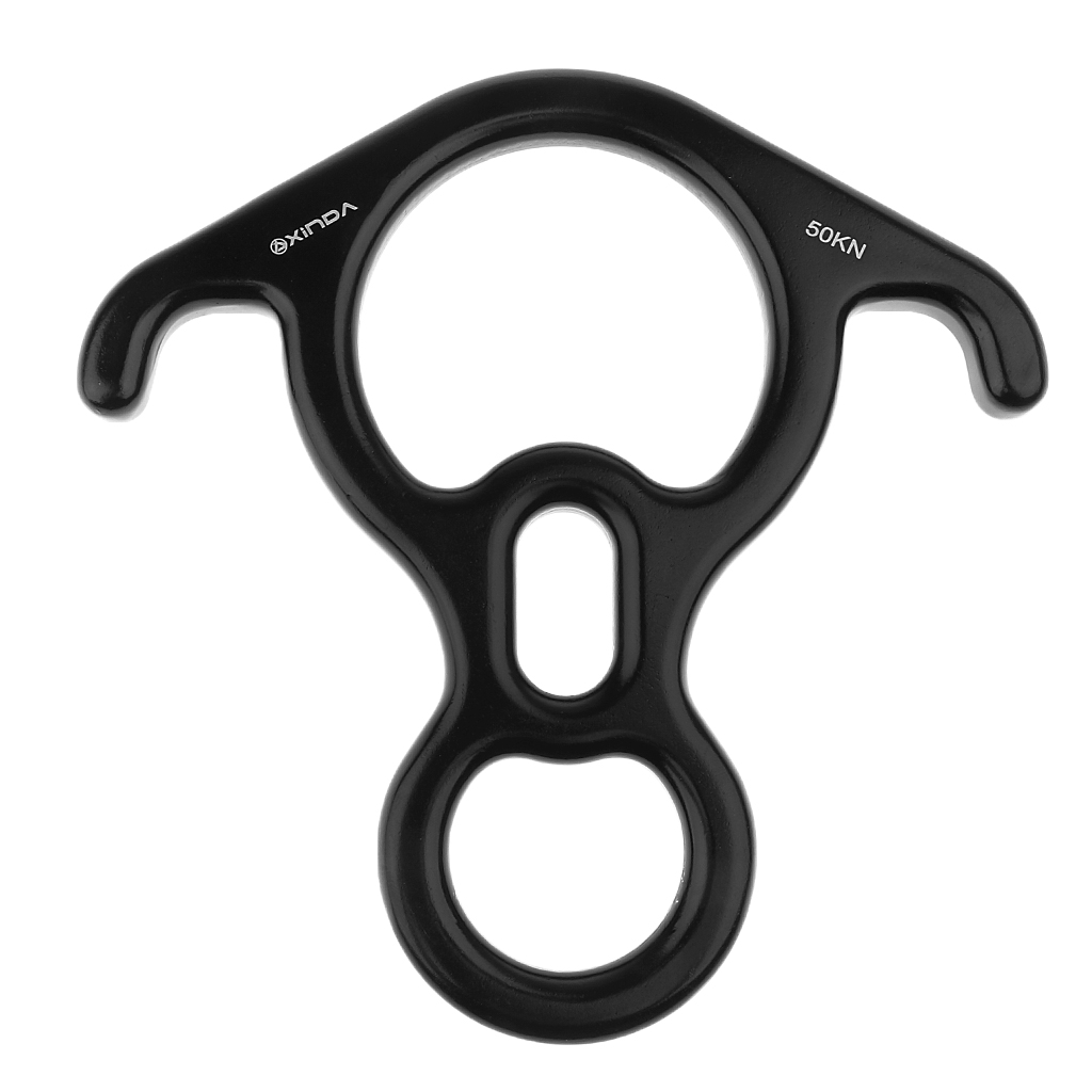 Figure 8 Ring Rope Descender for Climbing Rescue Rappelling 40KN Black