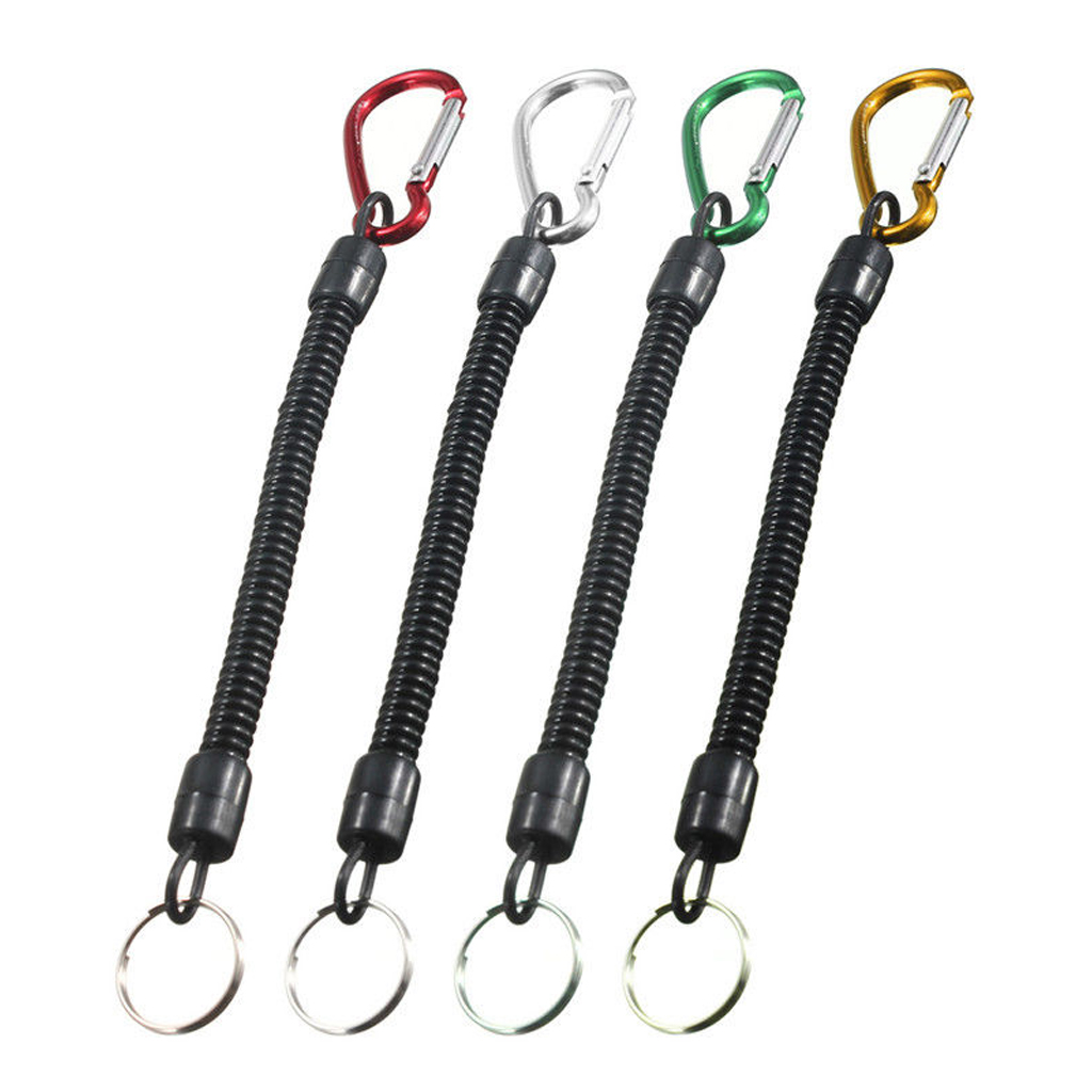 5pcs Retractable Fishing Lanyard Coiled Tether Secure Tackle Tools Golden