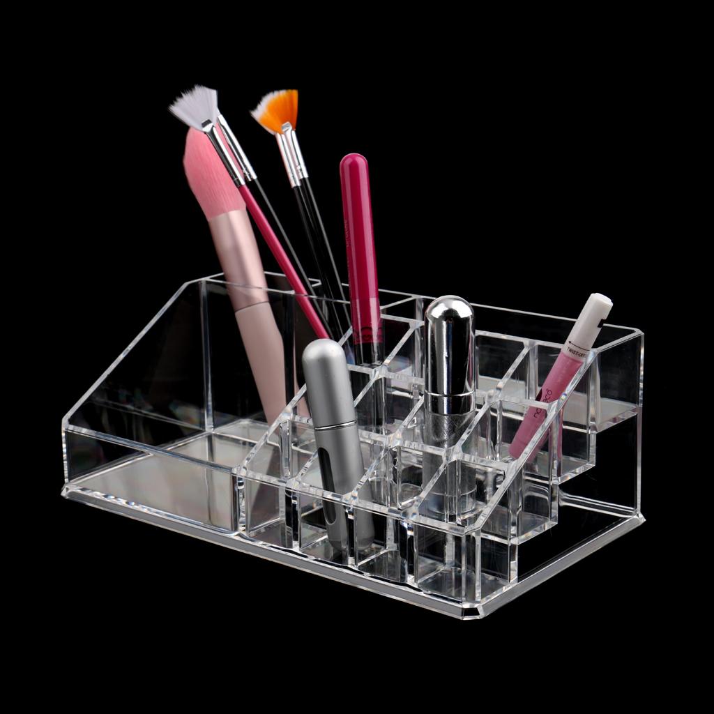 Acrylic 15 Grids Lipstick Holder Display Cosmetic Organizer Makeup Case 