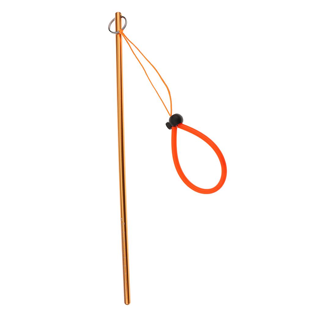 Light Aluminium Alloy Scuba Diving Stick Pointer Rod with Wrist Strap Orange