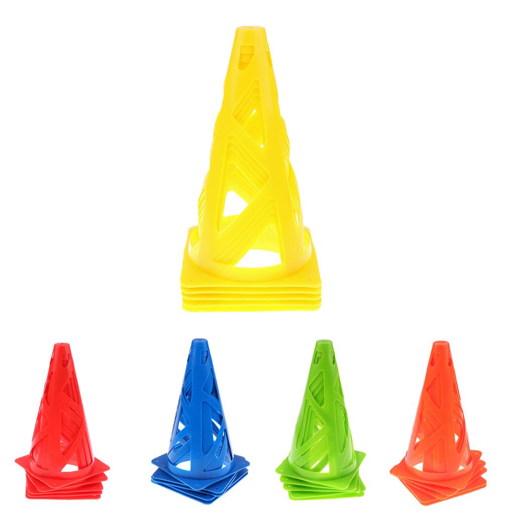 5 Pieces 9" PE Sport Training Traffic Cone for Soccer Football Basketball Yellow