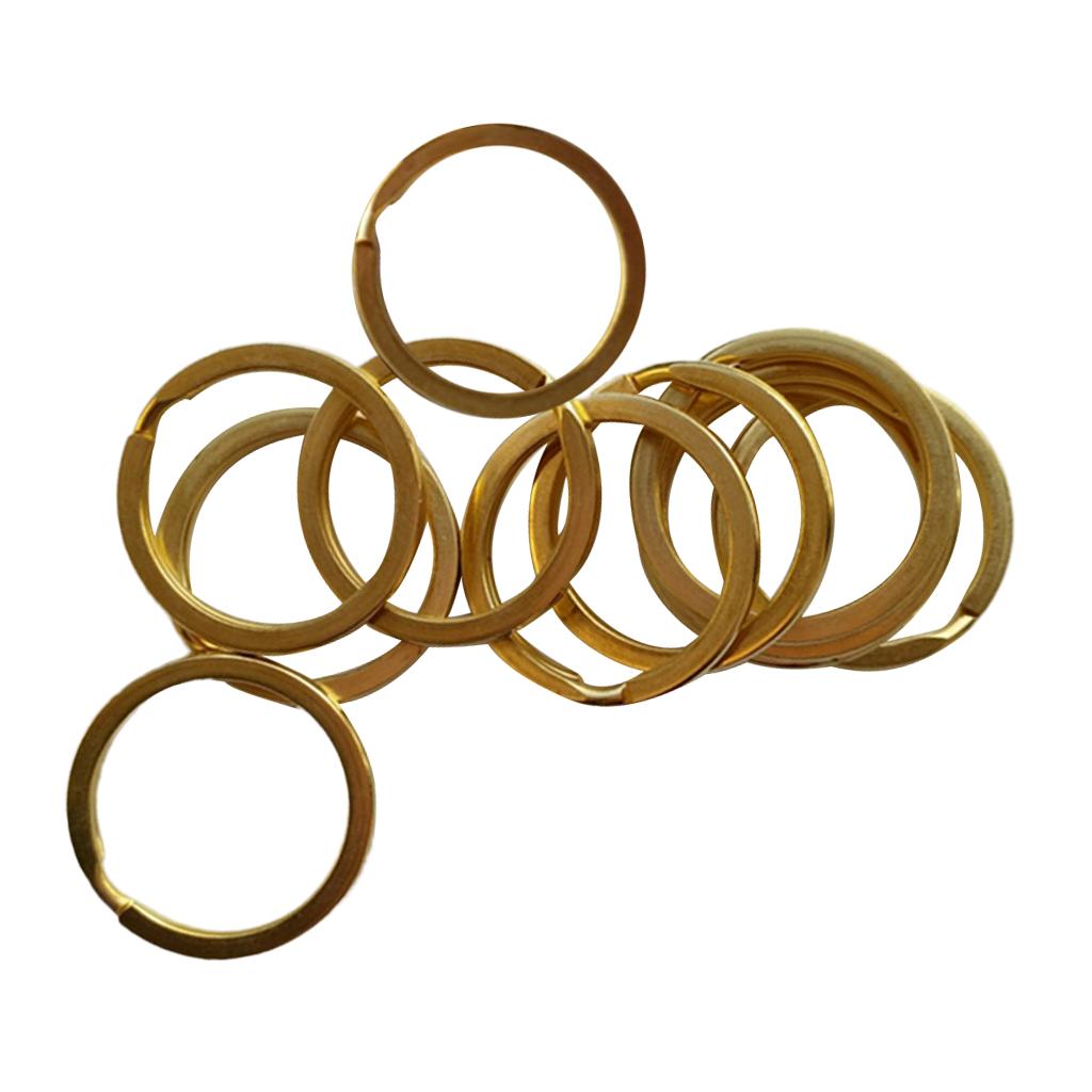 10 Pieces Brass Flat Round Split Key Chain Rings Key Holder Craft 30mm