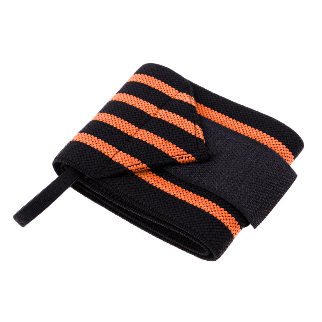 Elastic Wrist Thumb Brace Grip Support Fitness Strap Wristband Black-Orange