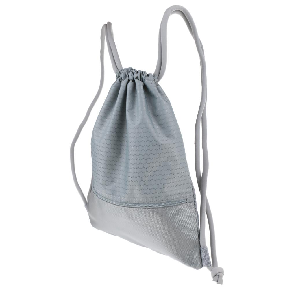 Drawstring Bag For Basketball Beach Snorkeling Swim Gym Gray