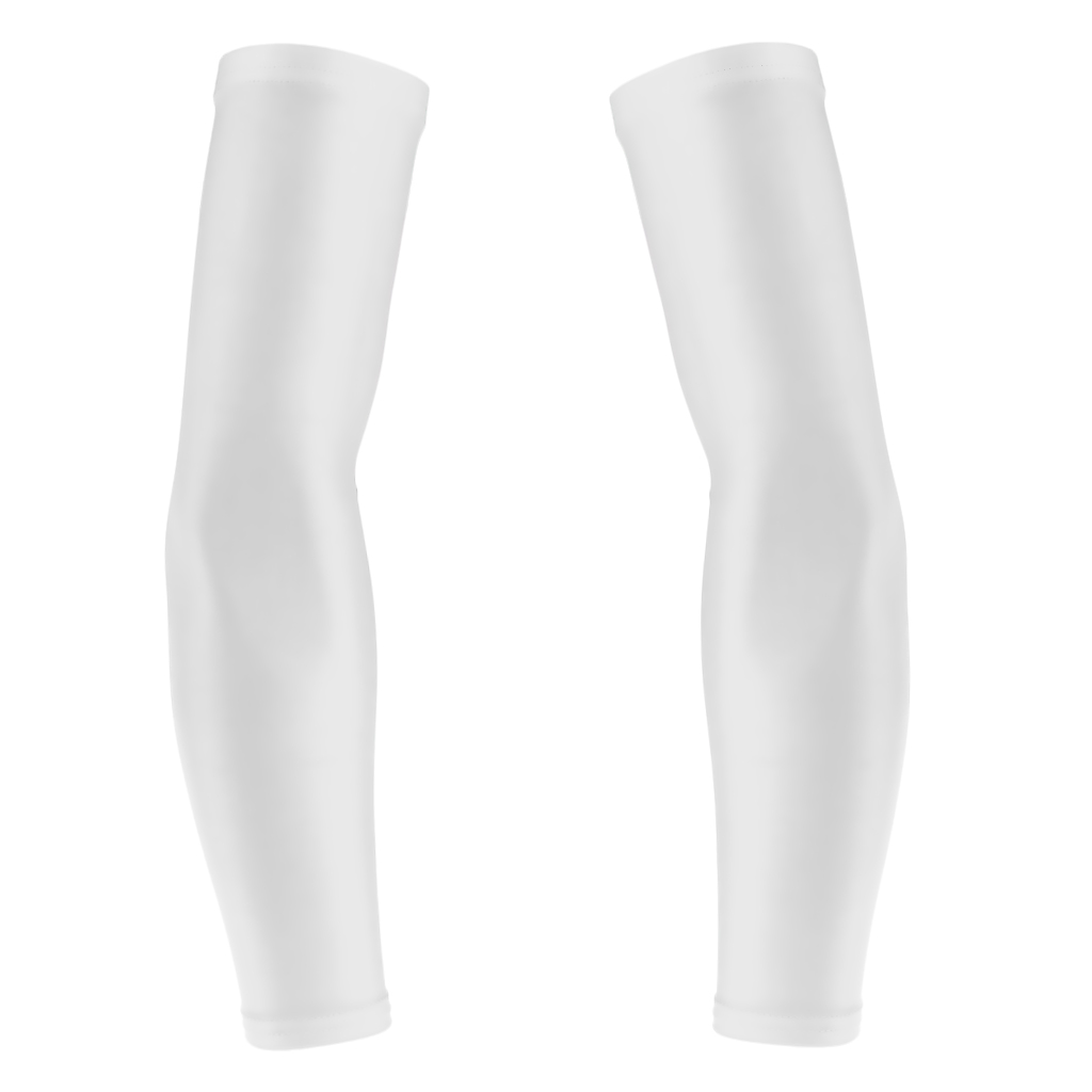 1 Pair Stretch Football UV Sun Protection Arm Sleeves Cover  L White