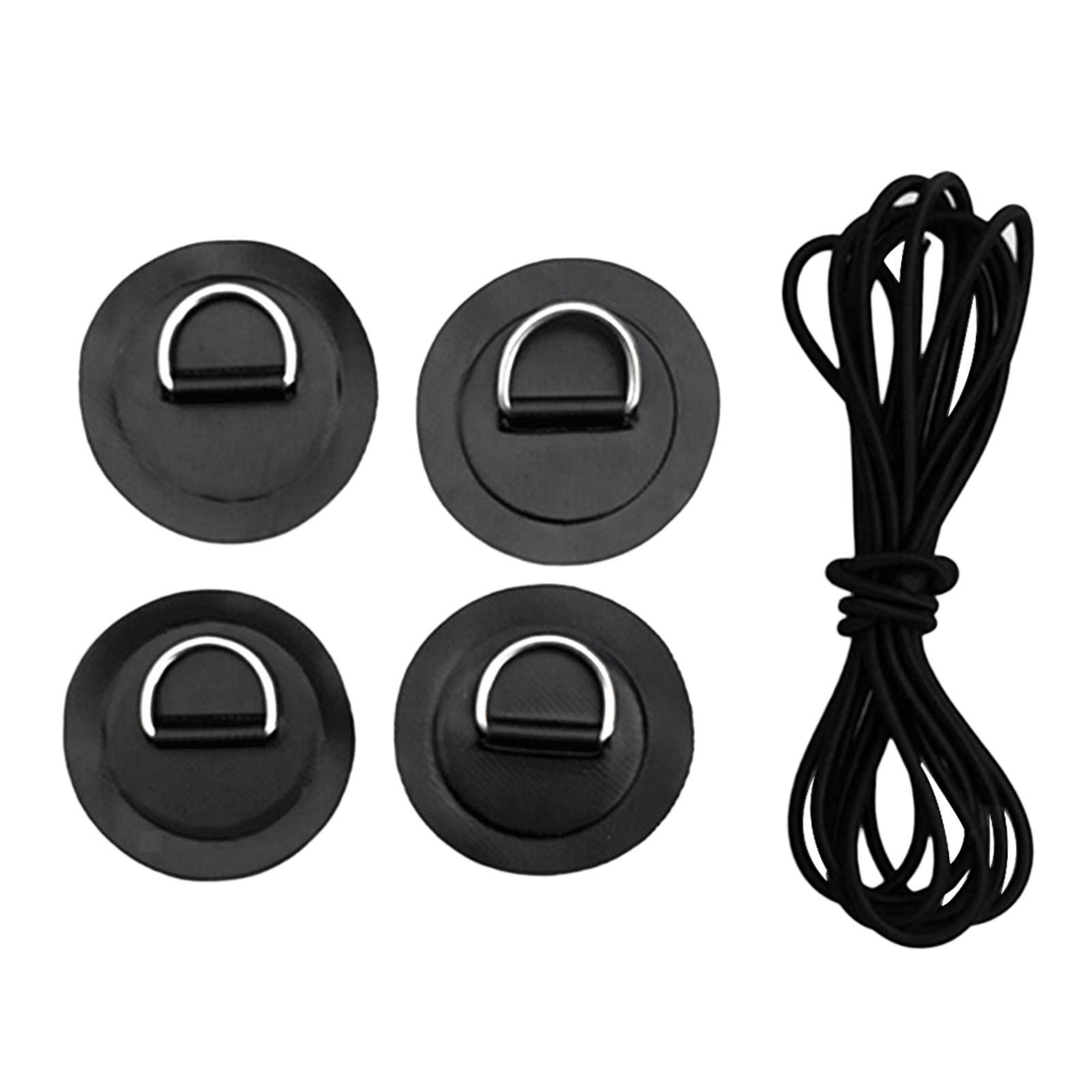 Floß, 4er-Pack Edelstahl D-Ring Patch und Bungee-Seil für Schlauchboot