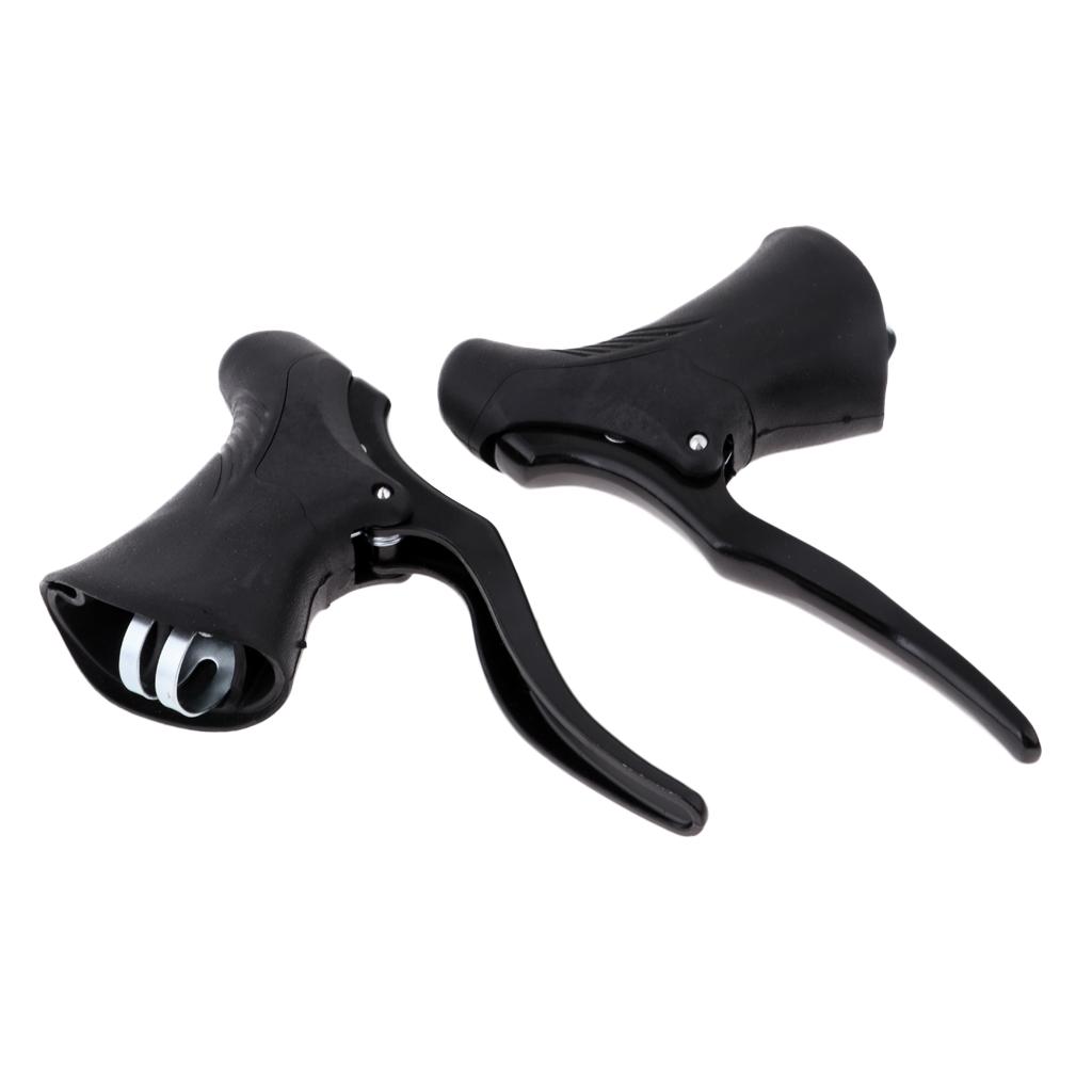 1 Pair Brake Lever Road Racing Drop Down Handlebar Bike Bicycle Black