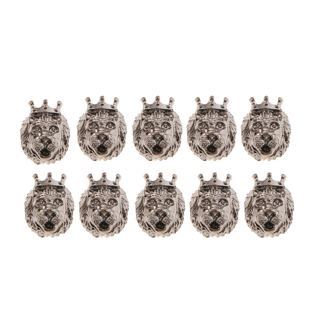 10 Pieces Lion Head Pendants Bracelets Charm Jewelry Accessory Sliver Copper