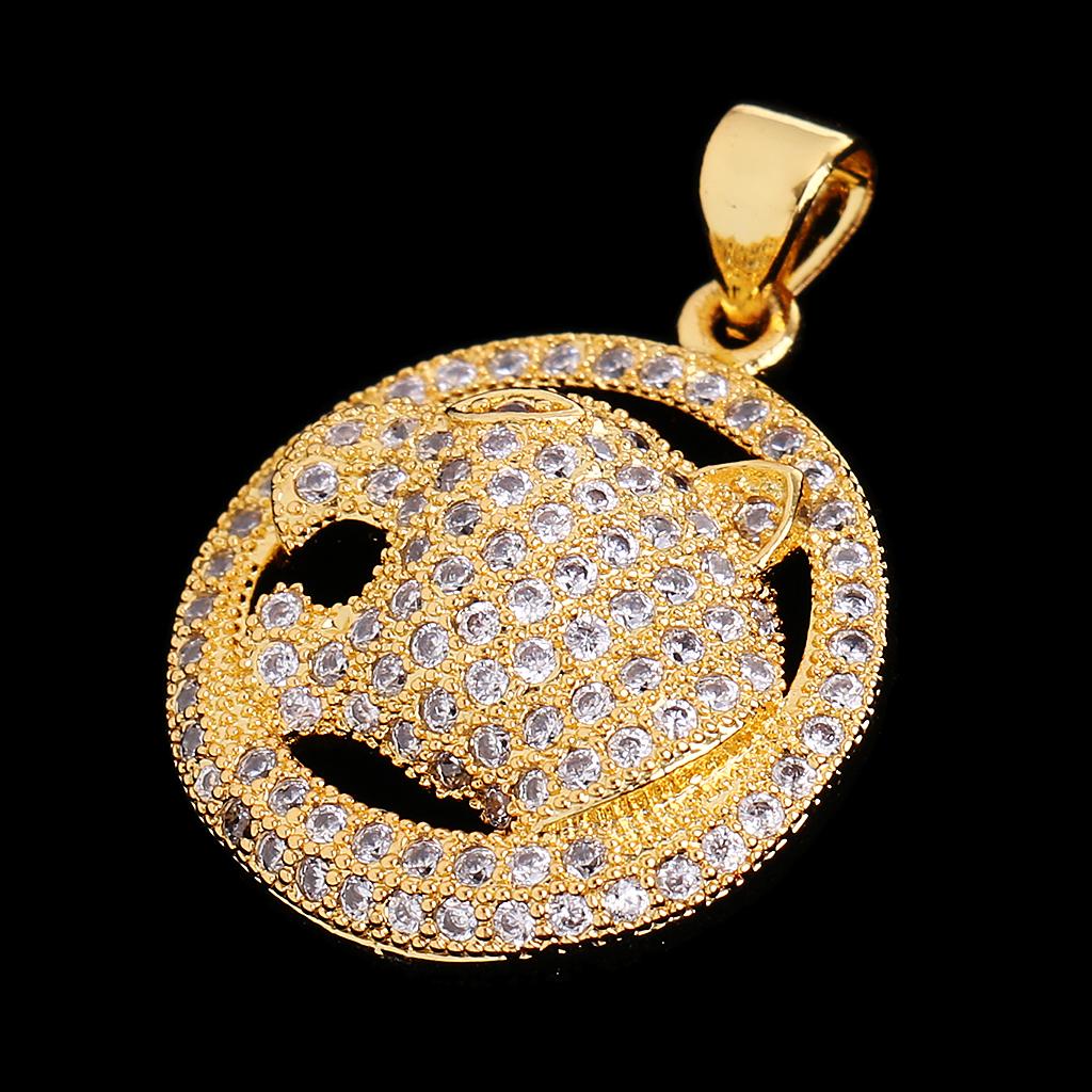 Glitter Gold Crystal Rhinestone Necklace Pendant Unisex Fashion Jewelry Gift