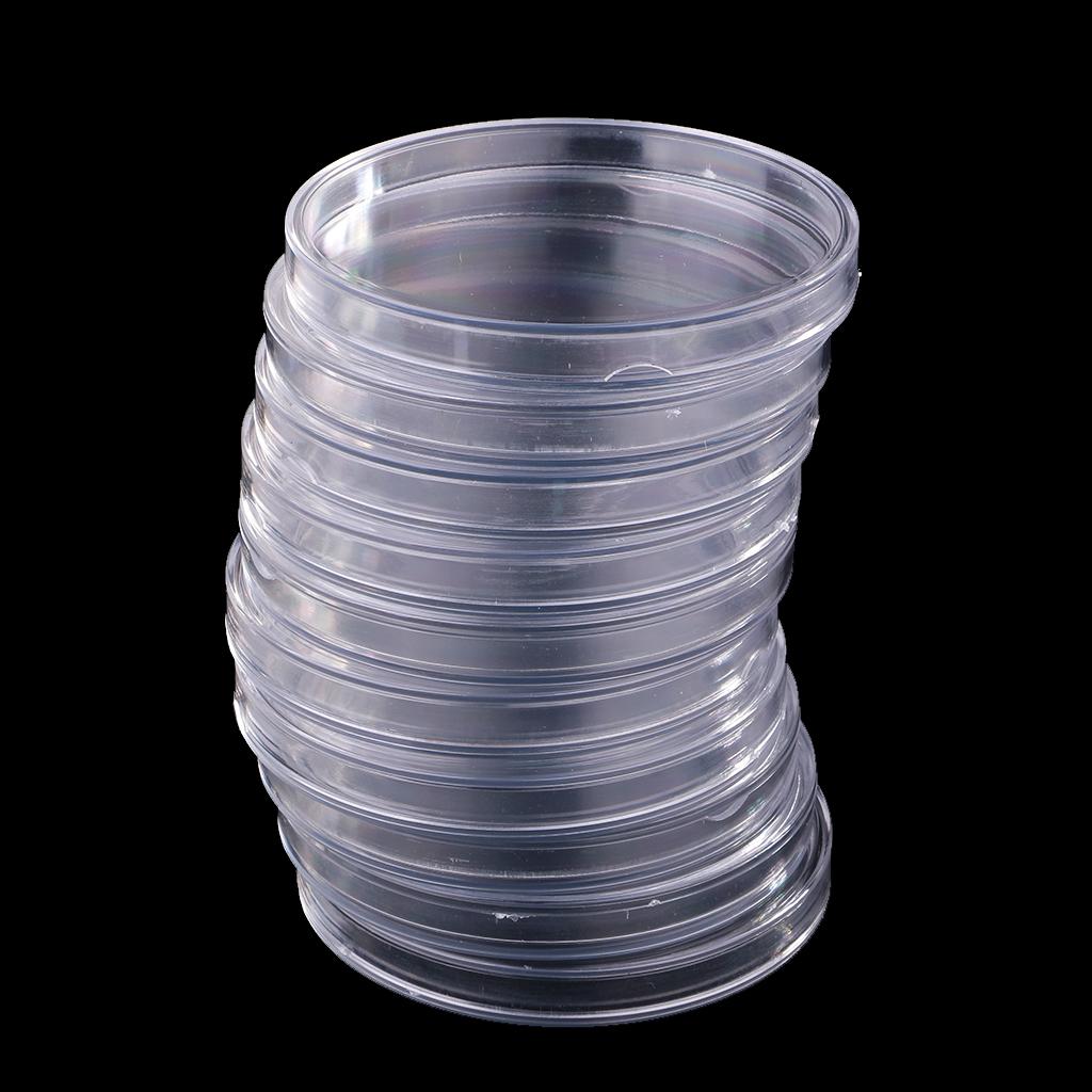 10pcs Clear Round Plastic Coin Capsules Container Storage Holder Case 90mm