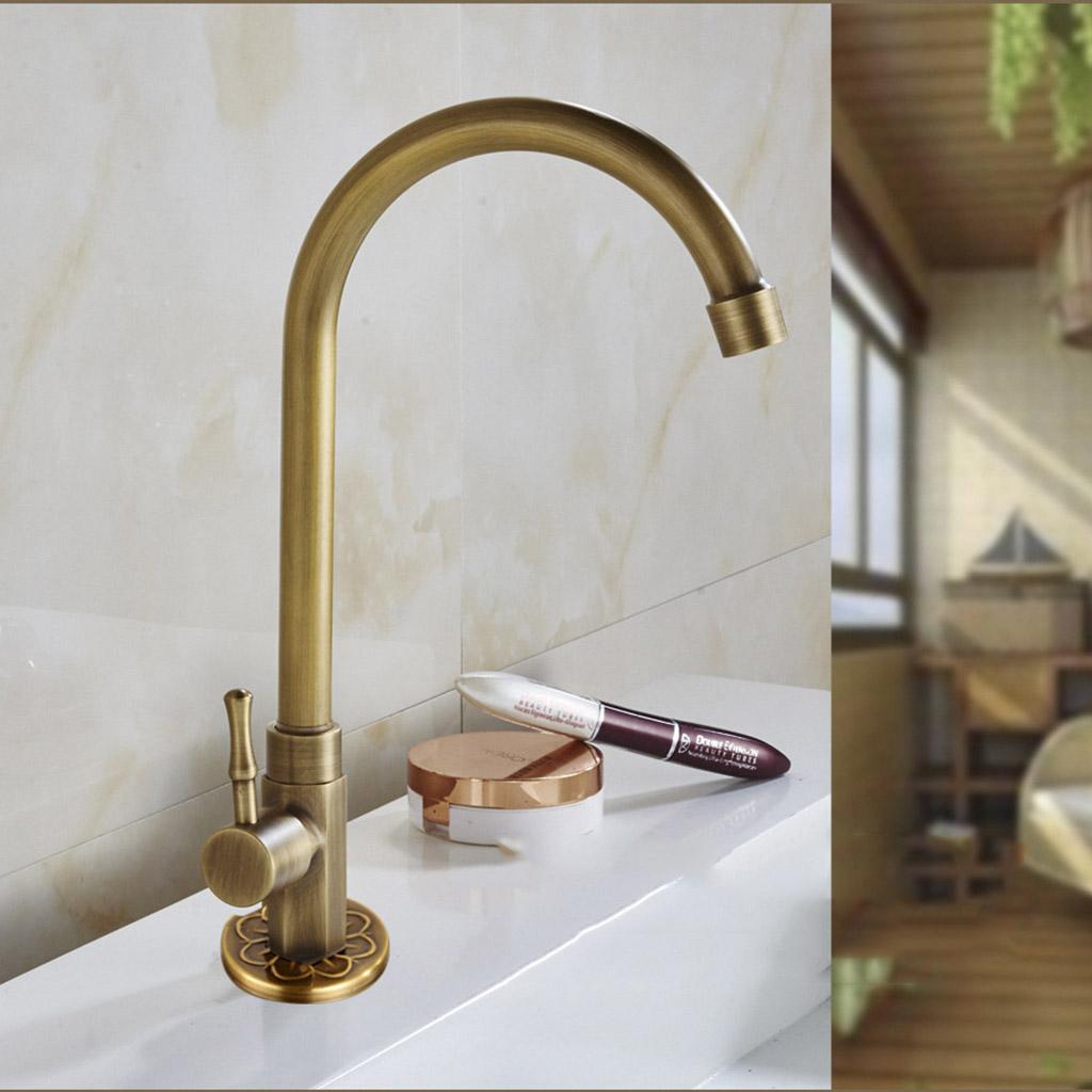 Brass Vintage Kitchen Sink Faucet Drinking Water Faucet Swivel Tap Mixers