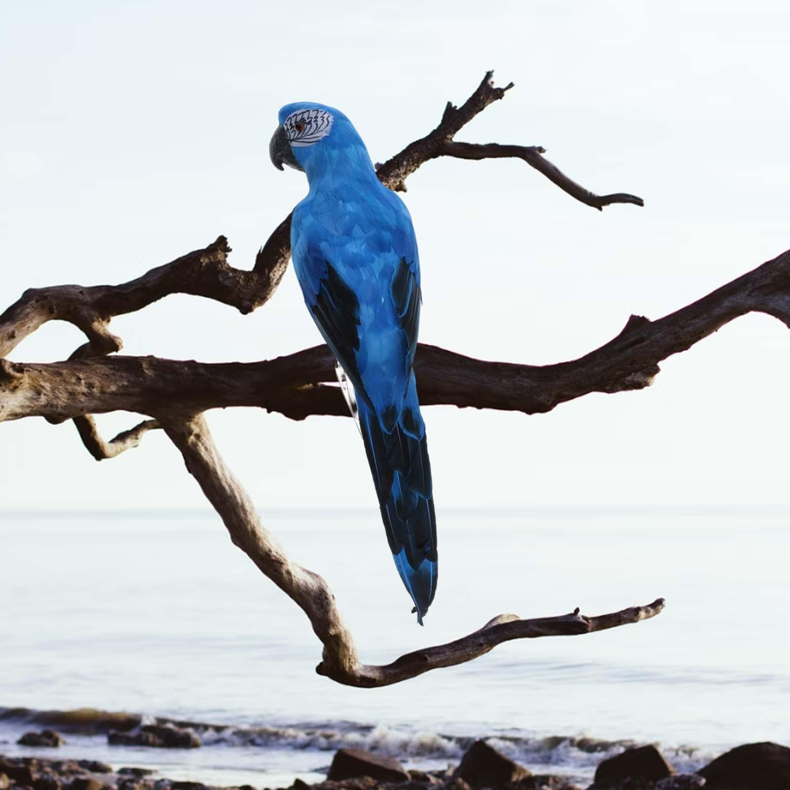 Künstliche Papagei Vogel mit Feder Dekovogel Kunstvogel Figuren