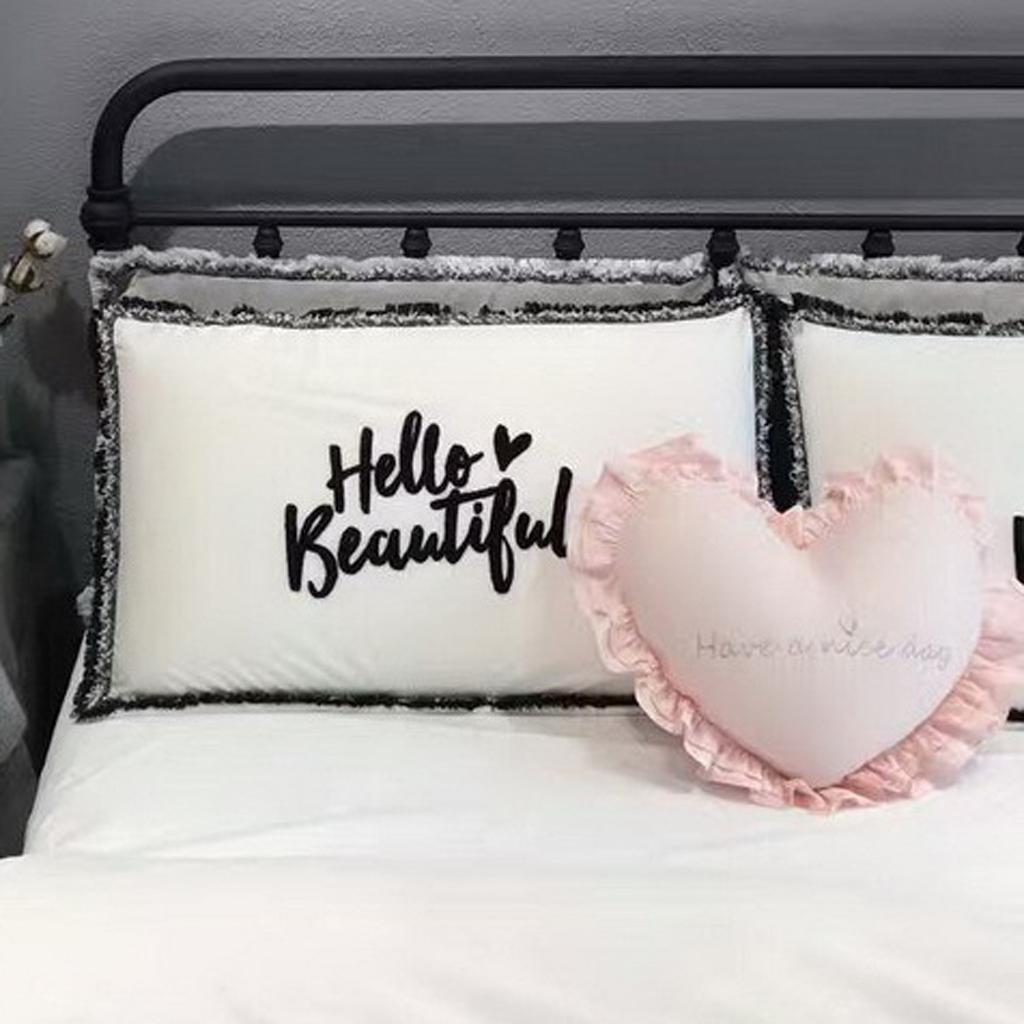 Heart Shape Cotton Pillow Washable Seat Cushion Pink