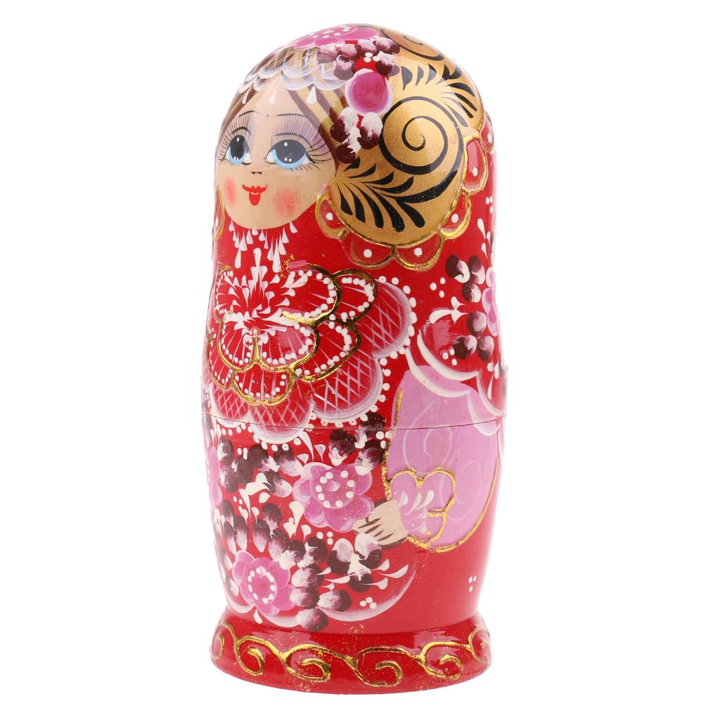 7 Pieces Hand Painted Russian Nesting Doll Babushka Matryoshka Doll Flowers