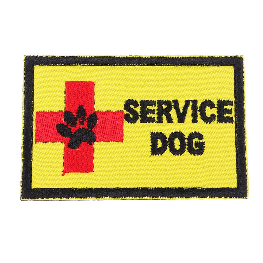 Embroidery Sew On Patch Badge SERVICE DOG Fabric Hat Jeans Applique Craft