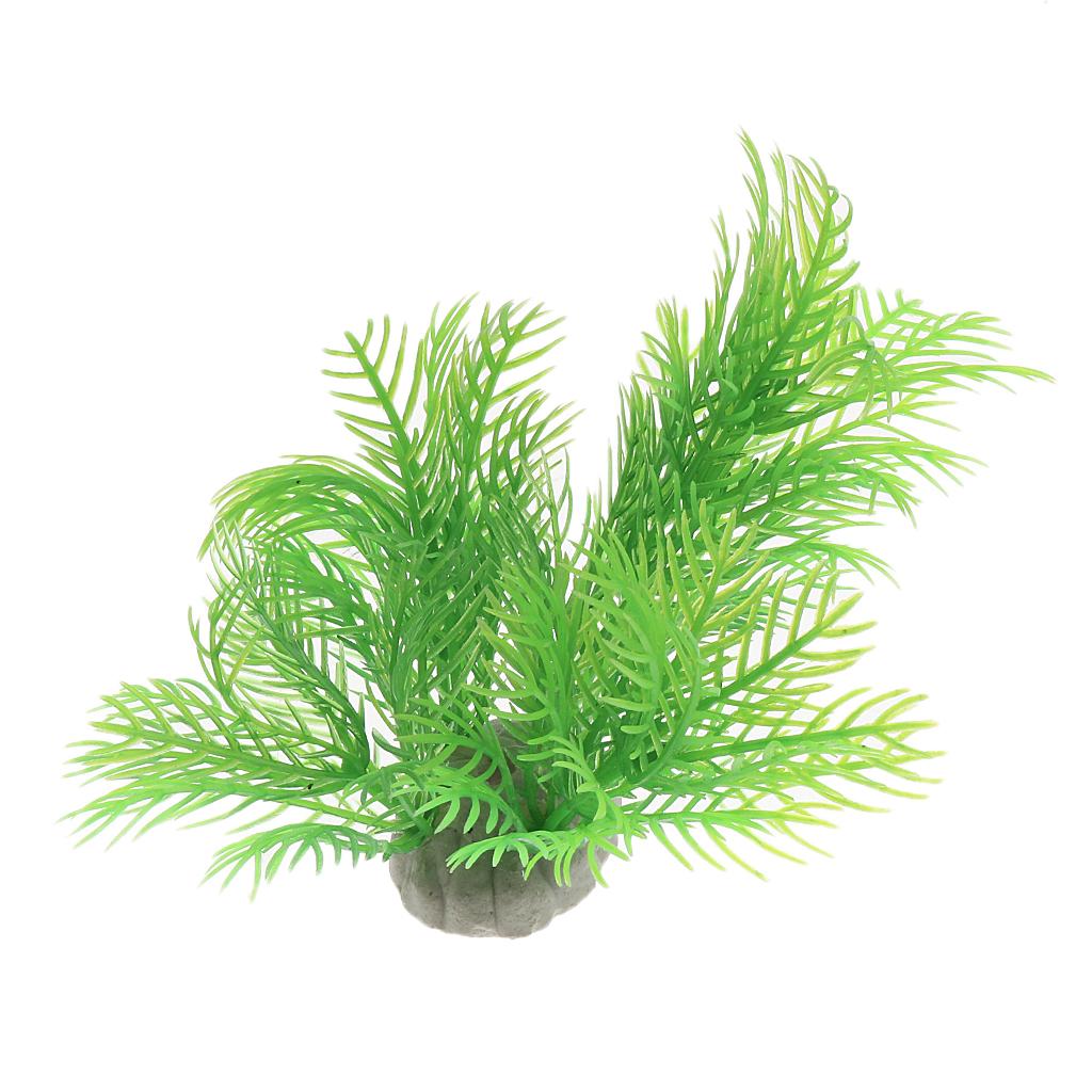 6cm Plastic Aquarium Plants Ornament for Fish Tank - Green