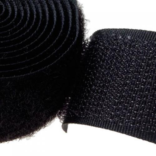 1 Inch x 1 Yard Black Sew-On Hook and Loop Tape for DIY Craft Accessories