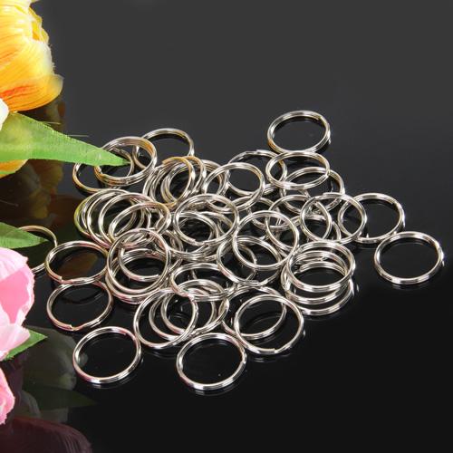 50pcs Split Key Rings 25mm Silver