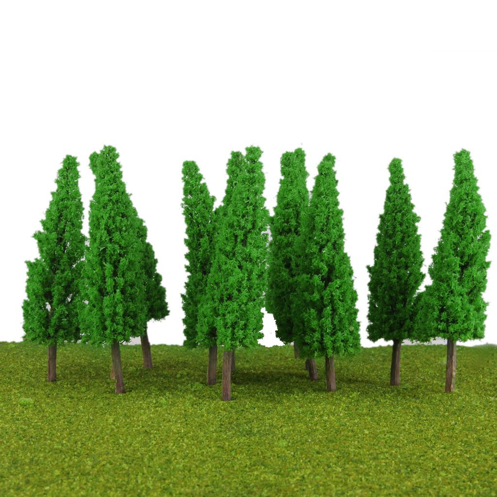 25Pcs Scenery Landscape Train Model Metasequoia Trees Scale 1/150 Jade Green
