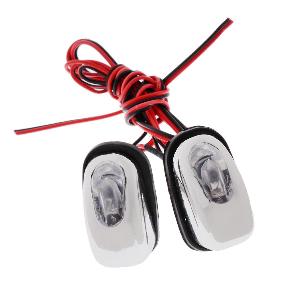 Pair Car Hood Windshield Spray Nozzle Wiper Washer  With LED Light  Red