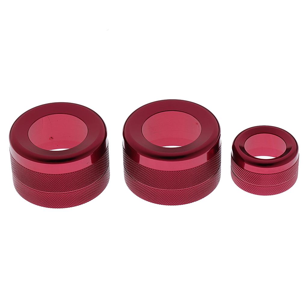 3 Pieces A/C Control Radio Volume Knob Ring Trim for BMW 1 2 3 Series Red